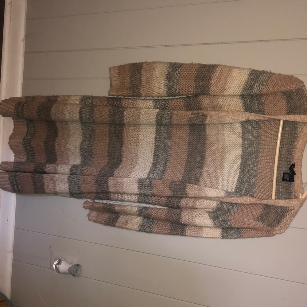 Long Striped Cardigan